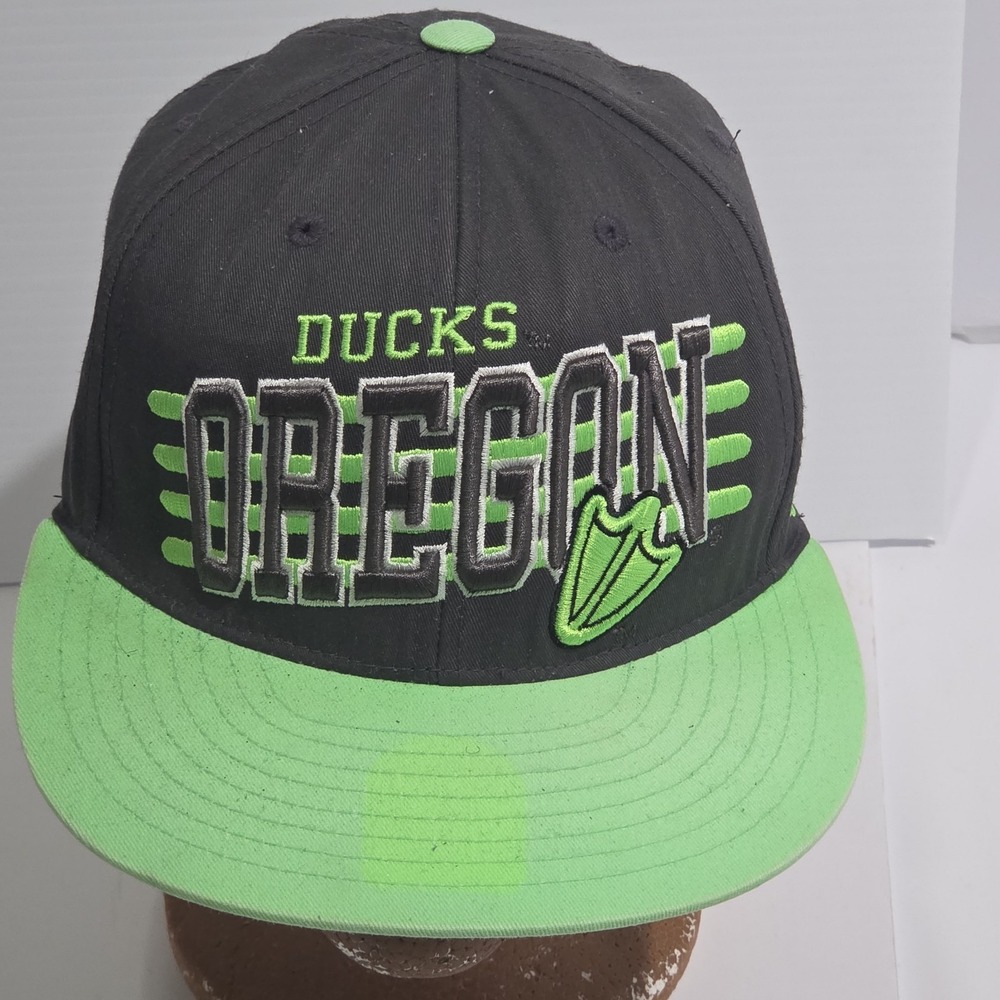Oregon Ducks 47 Brand Hat Snapback Black Neon Green Puddles Logo NCAA Men's Cap